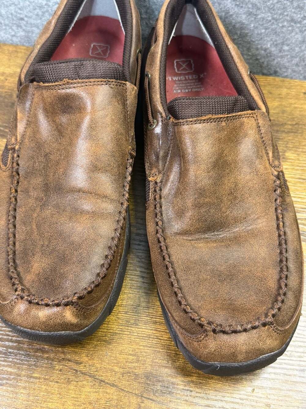 Twisted X Men's Brown Leather Slip-On Driving Mocs Loafers MDMS009 Size 11M